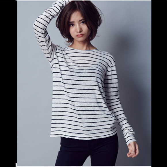 NWT! All Saints Esme Breton Stripe Long Sleeve Tee Small - Picture 5 of 5